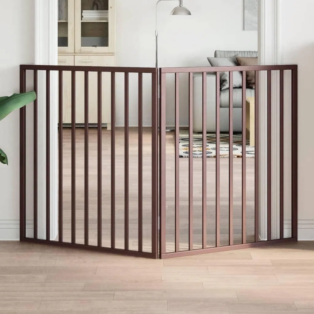2 piezas de portería plegable marrón 160 cm madera de álamo independiente para perros pequeños y medianos perros cachorros protección seguridad limitación entrenamiento salón