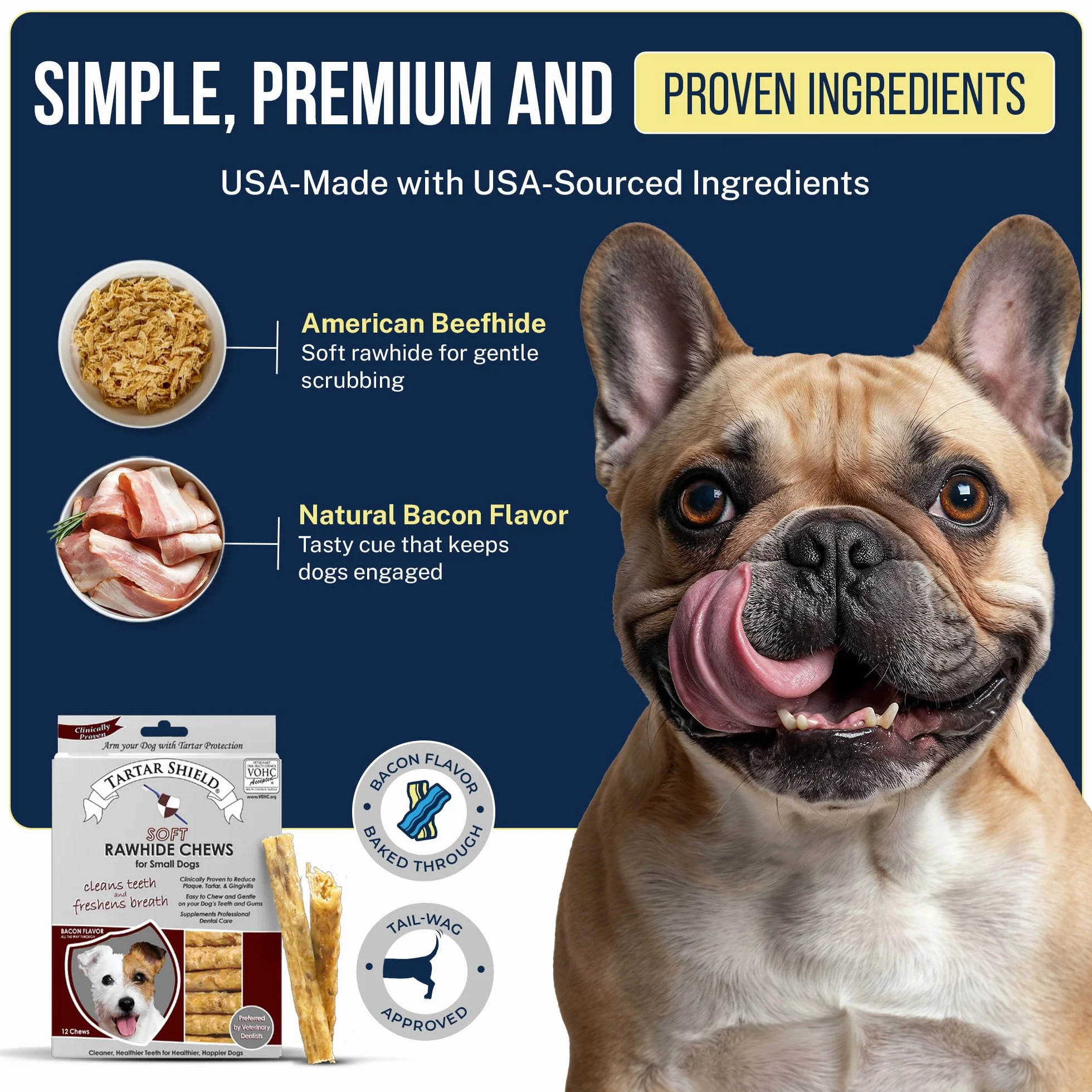 Tartar Shield Rawhide - Mascarilla suave para perros de talla pequeña