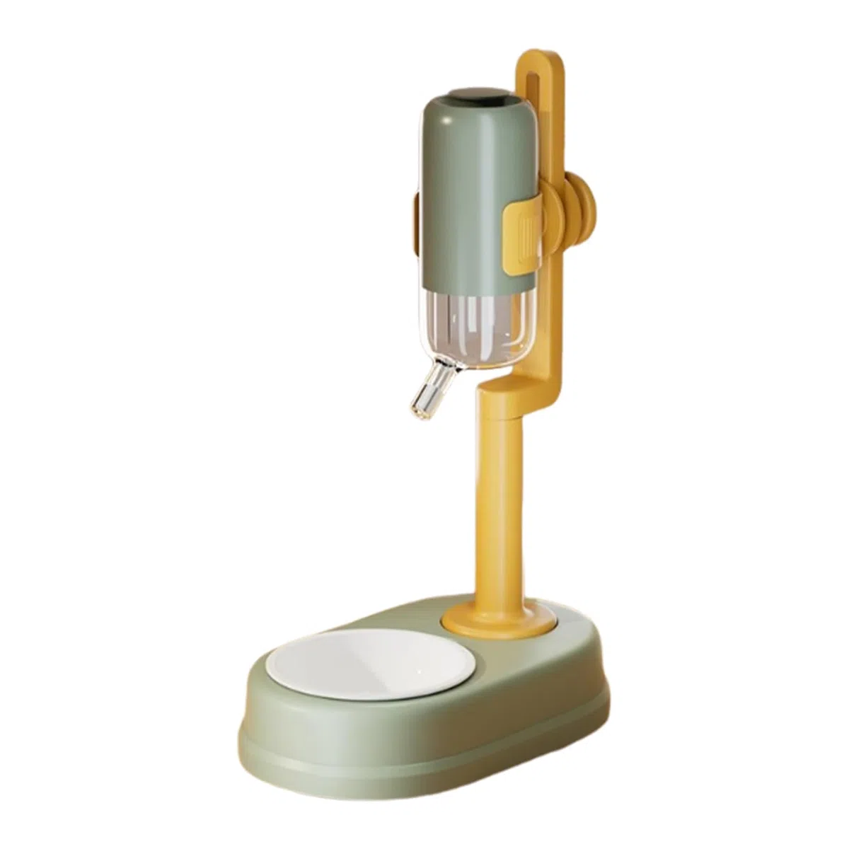 Bebedero para Mascotas Bebedero Elevado con Dispensador de Flujo Lento | 750ml Dispensador De Agua En Cuenco Para Mascotas De Pie Con Altura Ajustable Para Animales Pequeños, Hámster, Ardilla,