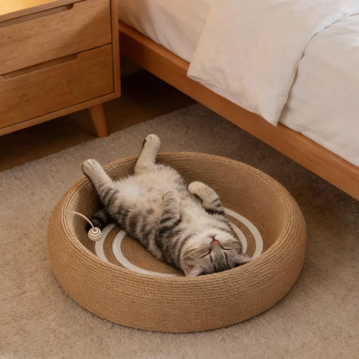 Cama rascador para gatos Cuenco de rascado de sisal para protección de