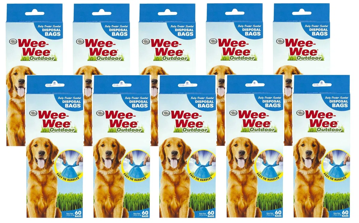 Four Paws Bolsas de basura para perros de 600 unidades (10 paquetes con 60 bolsas cada uno)