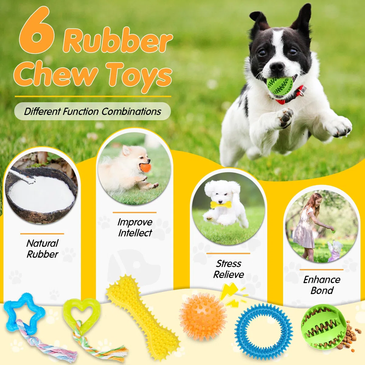 Zeaxuie Paquete de 20 Juguetes masticables de Lujo para Cachorros, Lindos Juguetes para Perros pequeños con Cuerdas, Juguetes masticables para Cachorros, Pelota de golosinas y Juguetes chirriantes