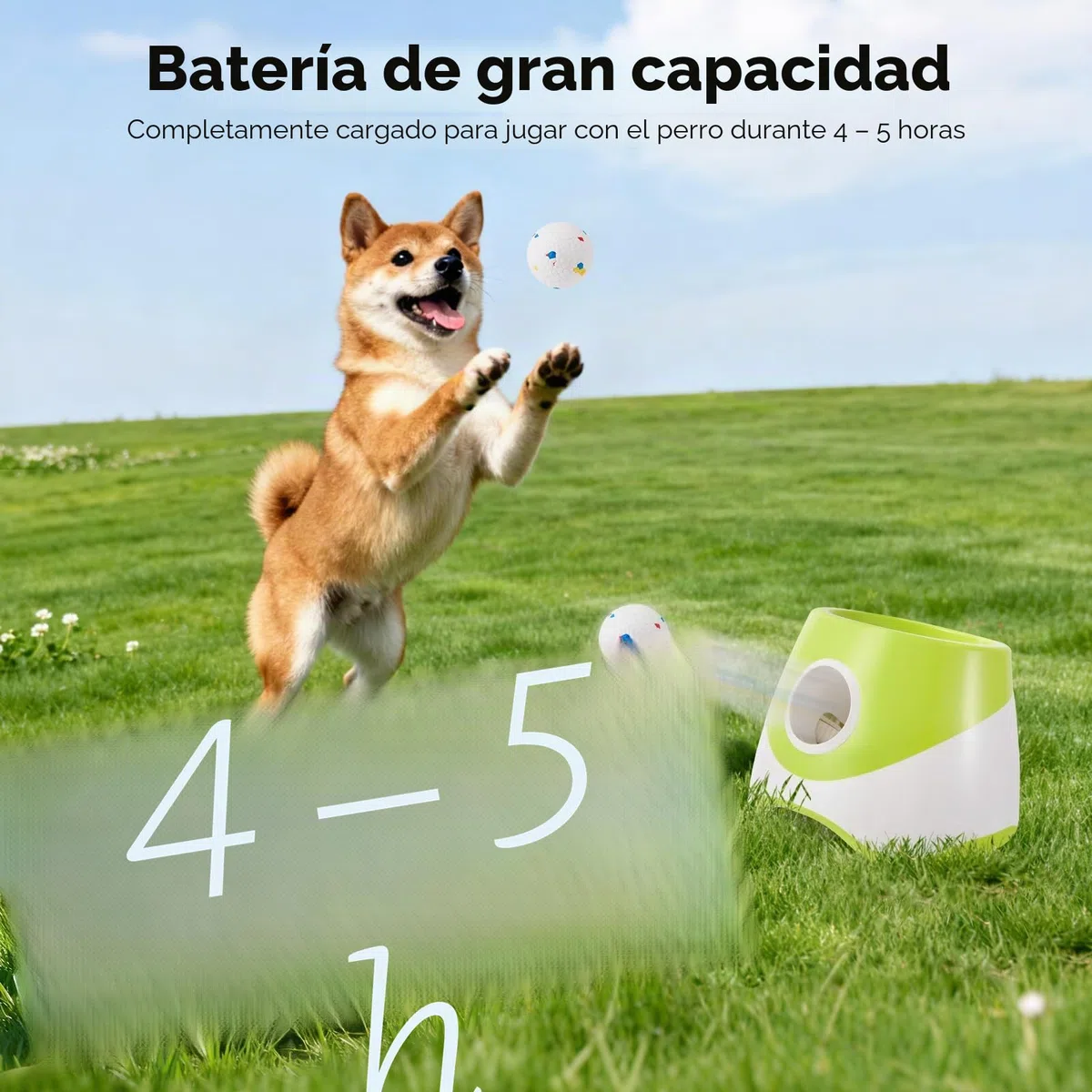 Dispara pelotas para perros, lanza bolas para perros automática, bola interactiva con 6 mini de tenis, lanzador de pelotas de tenis, distancias ajustables 3/6/9 m para pequeñas y medianas