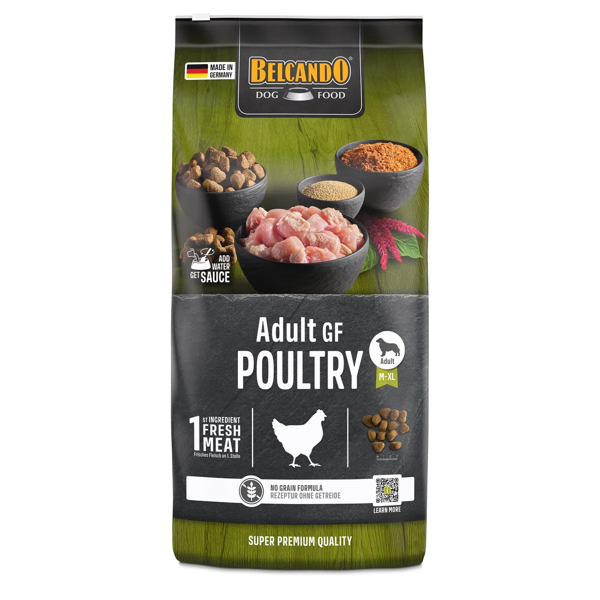 BELCANDO Adult GF Poultry [12,5 kg] Alimento sin Cereales para Perros Adultos | Alimento seco sin Cereales para Perros | Alimento Completo para Perros a Partir de 1 año de Edad