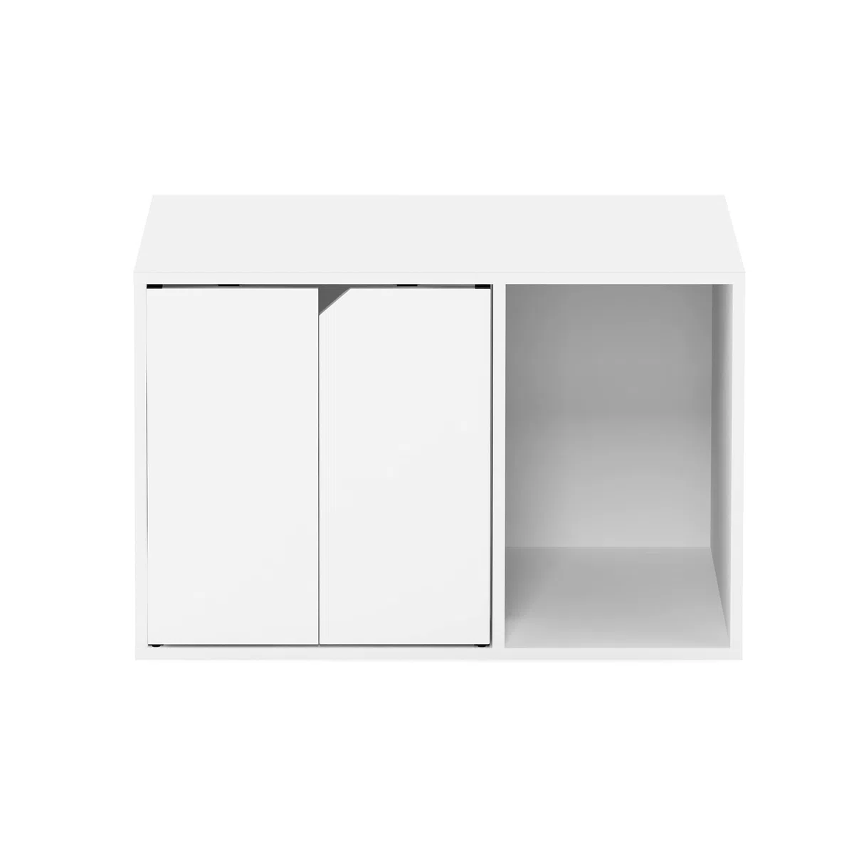 Furinno Peli - Mesa auxiliar pequeña con caja de arena, color blanco