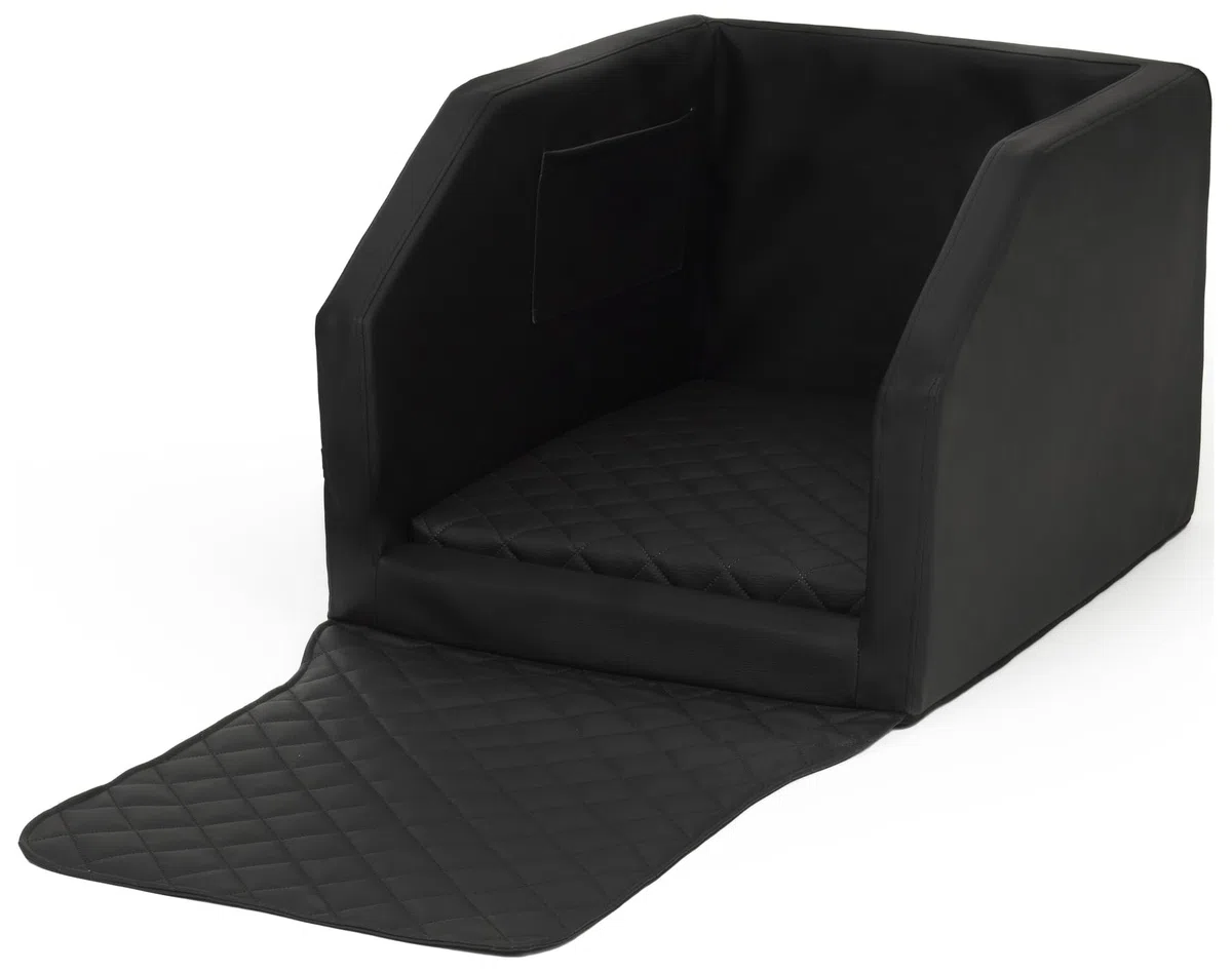 Velinda Transportín Cama para el Asiento Trasero, de Coche para Perros, colchón 55x70 cm (Color: Negro)