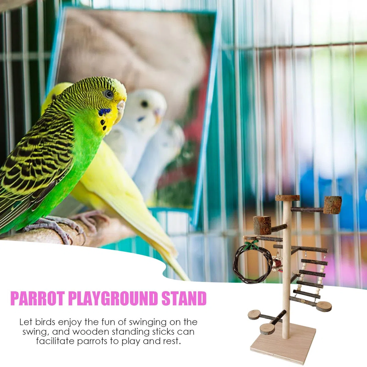 Soporte De Percha para Aves Juguetes de Madera y Accesorios para Jaulas de | para Periquitos y Aves Pequeñas Para Hogar Periquitos Cotorras Agapornis Canarios y Ninfas