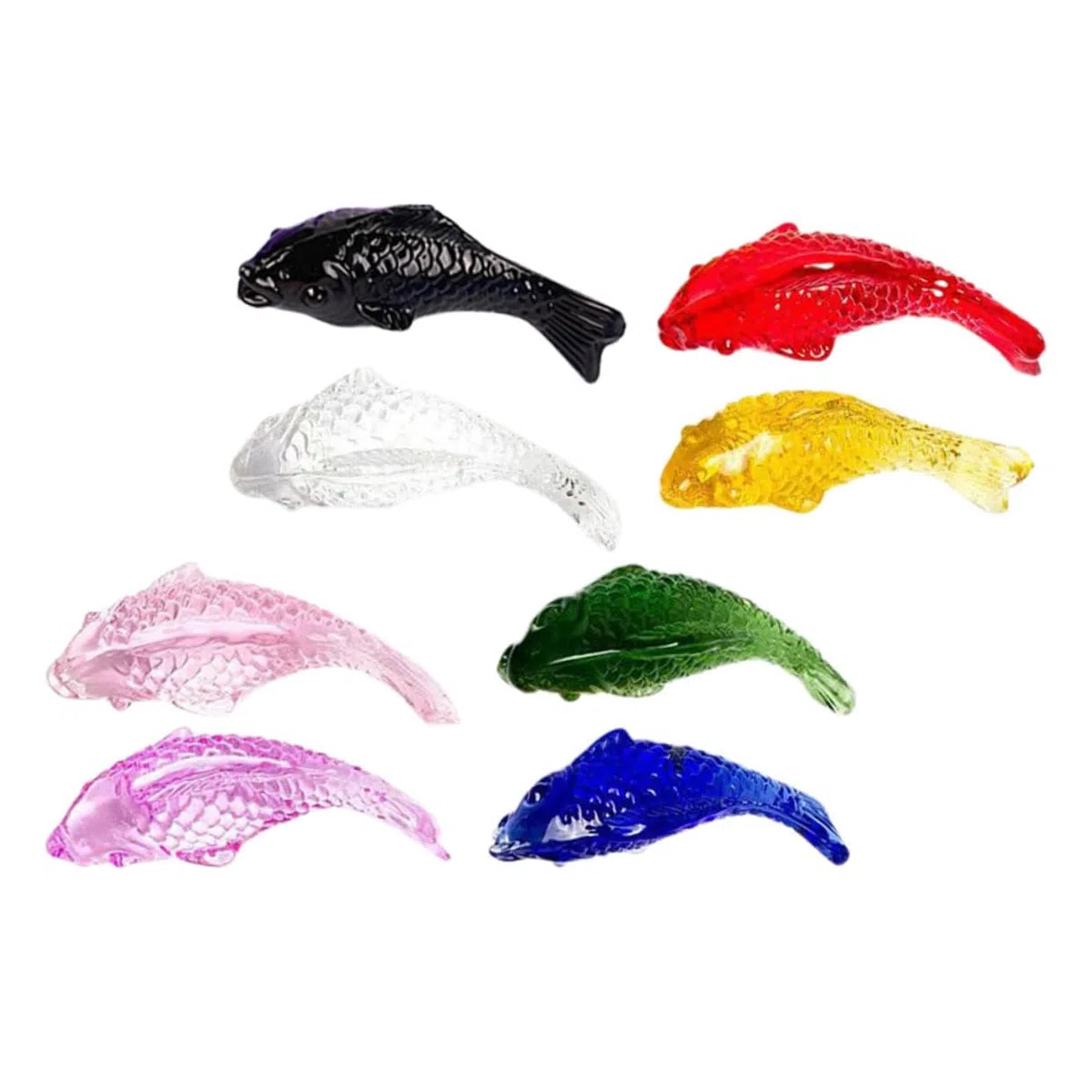 Cabilock 32piezas Estatuas De Peces De Cristal Adornos para Acuario y Decoración De Escritorio Accesorios De Acuario Figuras De Peces para Hogar Transparente