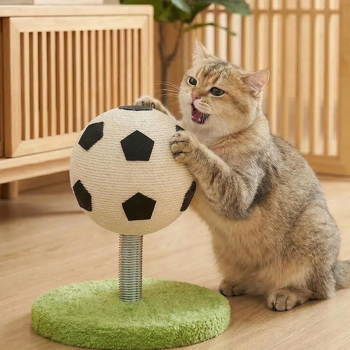 Pelota Rascador para Gatos Juguete de Fútbol Rascador para Mascotas | Pelota Ejercicio Gatos Interior para Alivio del Estrés y Diversión en Interior y Exterior Ejercicio y Entrenamiento