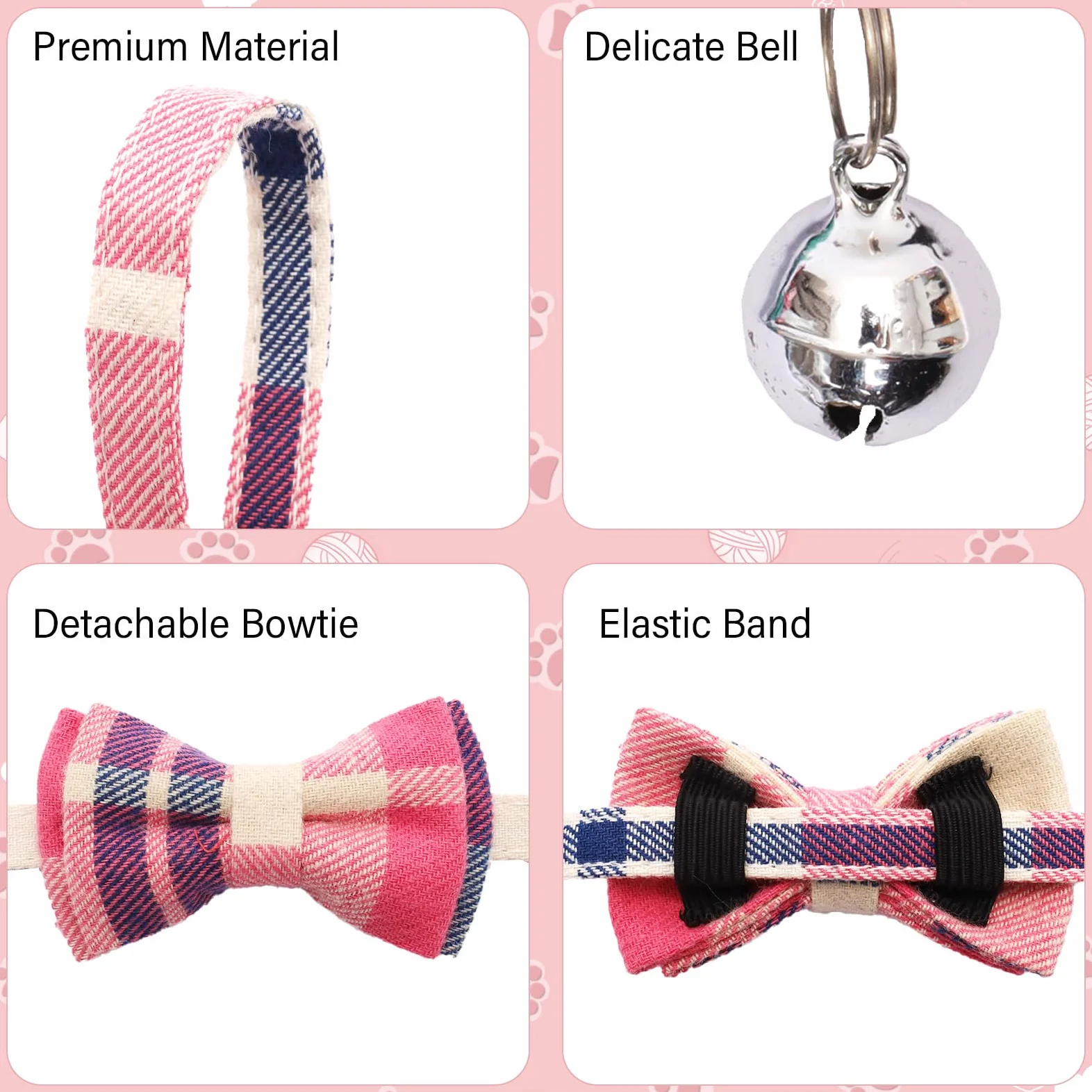 10 collares de gato con pajarita y campana, collares extraíbles para gatos, gatitos y cachorros