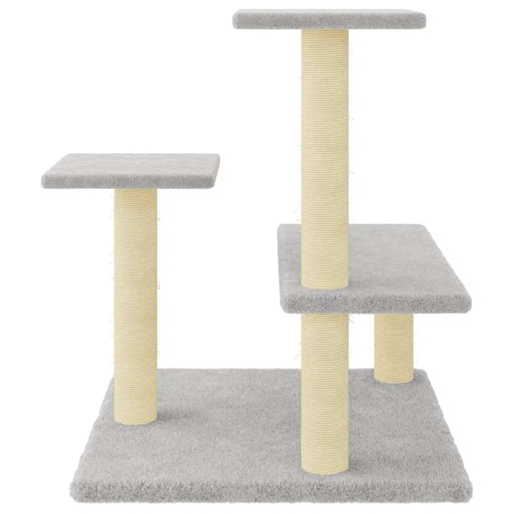 ShGaxin Rascador para Gatos con Postes de sisal Gris Claro 61 cm, Rascador Gato, Arbol Rascador para Gatos, Gatos Accesorios, Torre Gatos, Arranhador para Gatos, Casa para Gatos