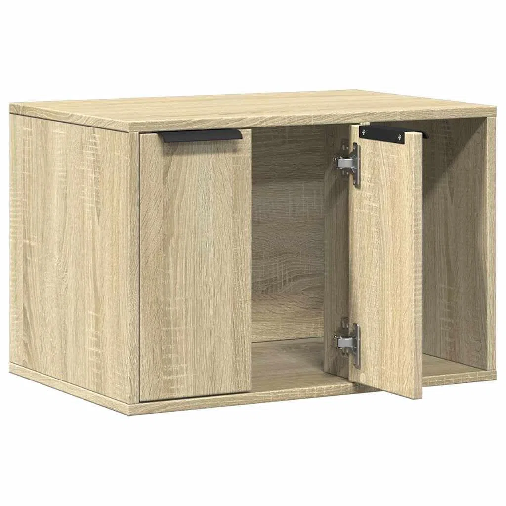vidaXL Mueble arenero para Gatos Madera Roble Sonoma 60x40x40 cm, Mueble de arenero para Gatos, Muebles para Caja de Arena, Armario para arenero para Gatos
