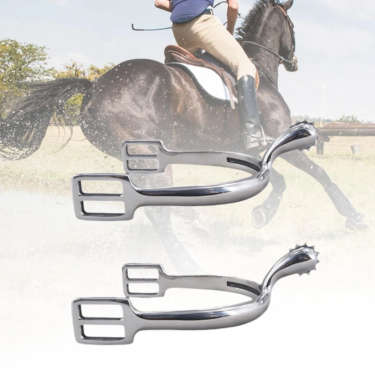 Qianly 2 Espuelas para Caballo, Accesorios Ecuestres, Acero Inoxidable, Versátiles Y Reutilizables.