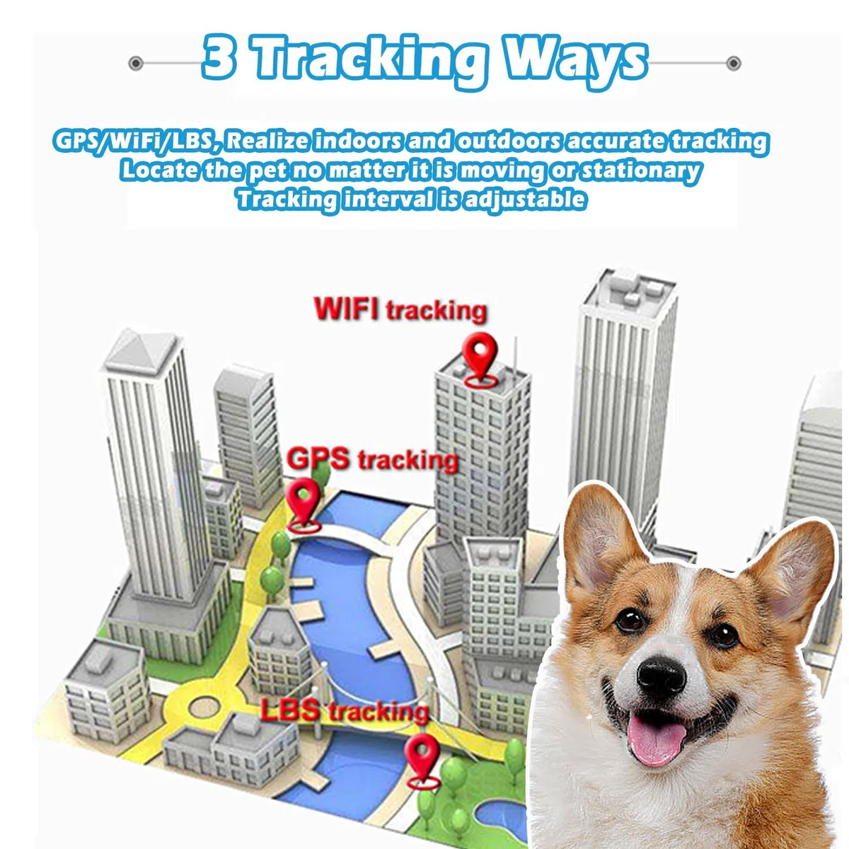 Collar inalámbrico recargable para perro con seguimiento en tiempo real, localizador de mascotas impermeable, luz LED inteligente y alarma de batería baja para perros pequeños a medianos