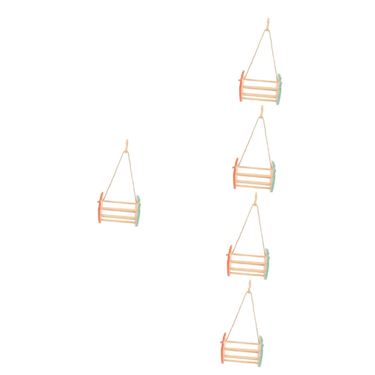POPETPOP 5 Piezas Columpio De Juguete Columpio De Periquito De Pájaros para Tren Percha De Pájaro Juguetes De Aves para Periquitos Jaula De Pájaros Juguetes Percha De Loro De Madera