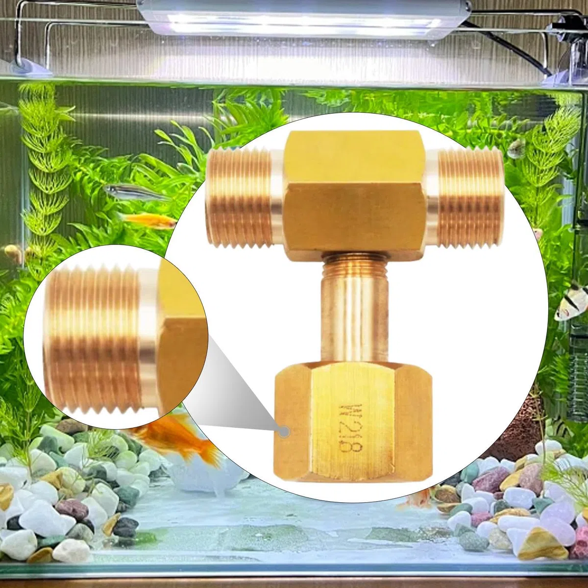 Adaptador de CO2 con salida de presión estable y ajuste de latón para uso multitanque