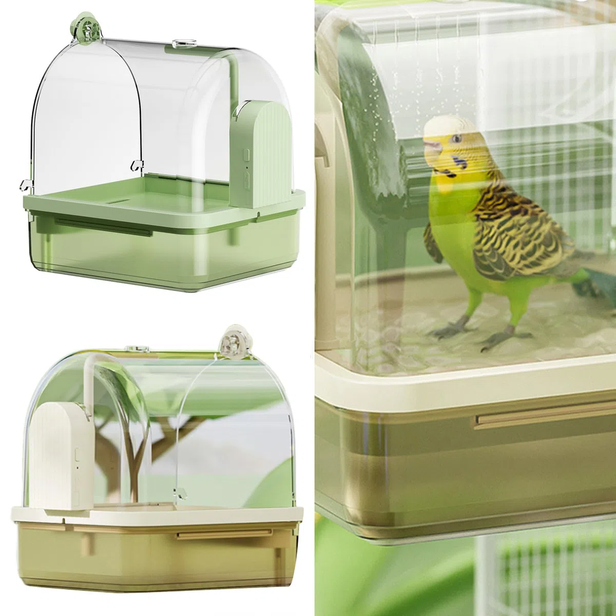 Baño colgante para pájaros con circulación de agua inteligente que ahorra espacio, accesorio para jaula, higiene de mascotas