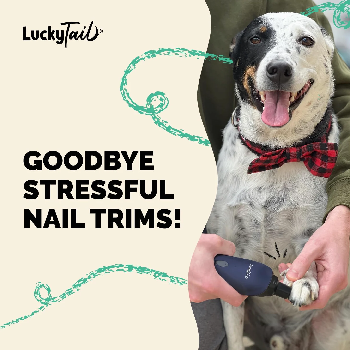 LuckyTail - Molinillo de uñas para perros y gatos, color azul oscuro