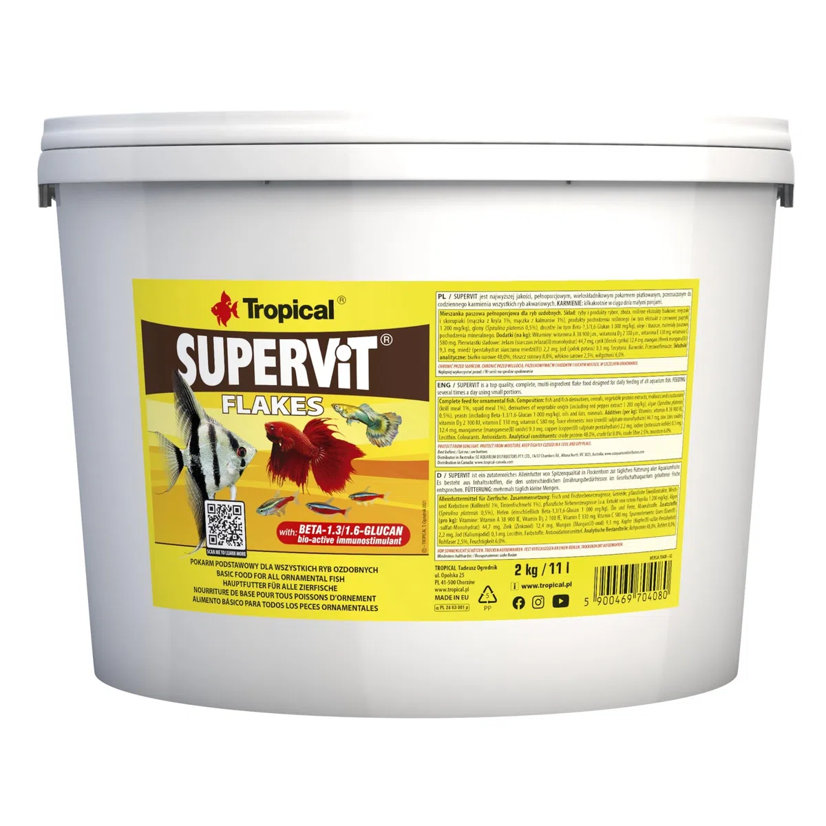 Tropical SUPERVIT 11L / 2kg - Alimento para Peces en Forma de Escamas