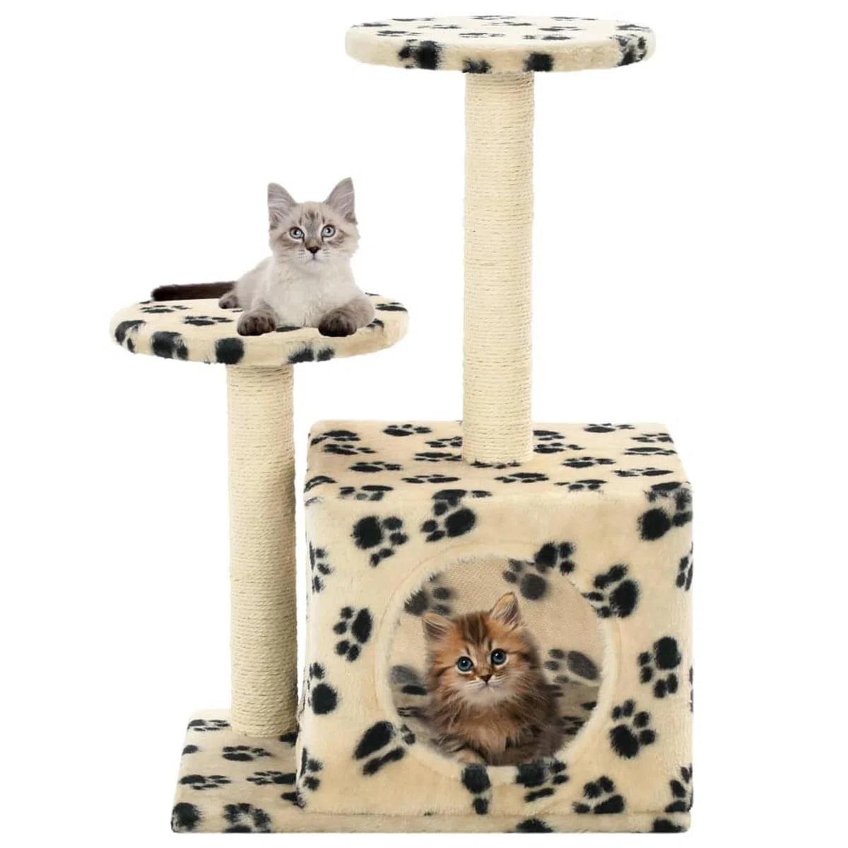 ShGaxin Rascador para Gatos con Poste de sisal, Arbol para Gatos, Gatos Accesorios, Arranhador para Gatos, Arbol Rascador Gatos, 60 cm Huellas Beige