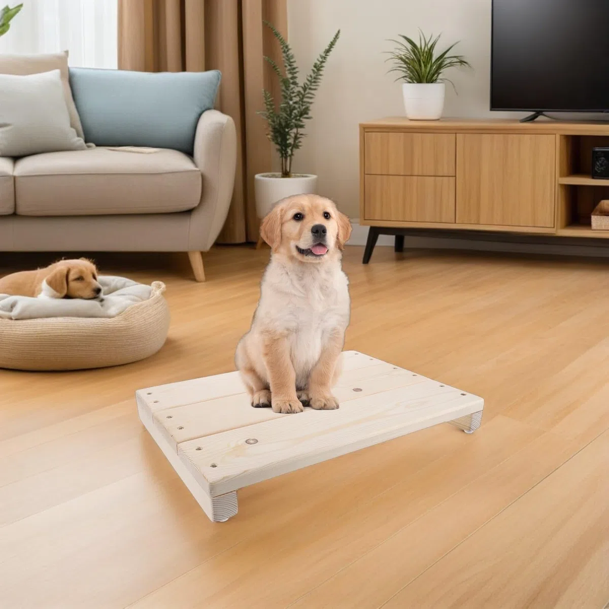 GANAZONO Tablero de Entrenamiento para Perros con Plataforma Antideslizante de Madera, Tamaño Pequeño, Equipo de Agilidad para Cachorros, Accesorio Seguro para Adiestramiento en