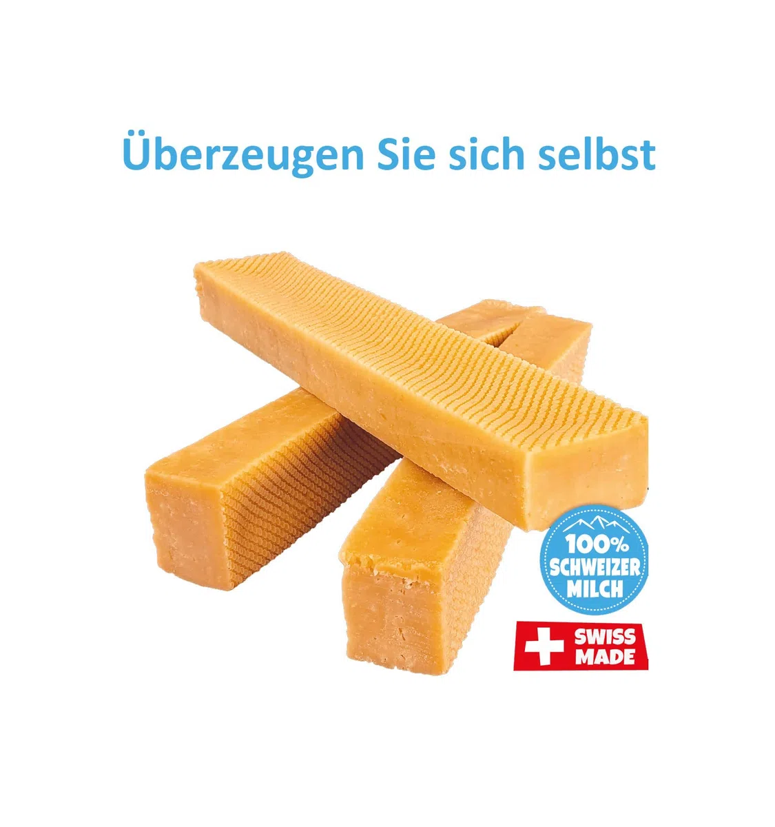 Swiss Cowers - Lingote de queso original | 100% leche suiza | huesos masticables de queso | cuidado dental | placer masticable duradero | único y delicioso | el original de Suiza (perros pequeños)