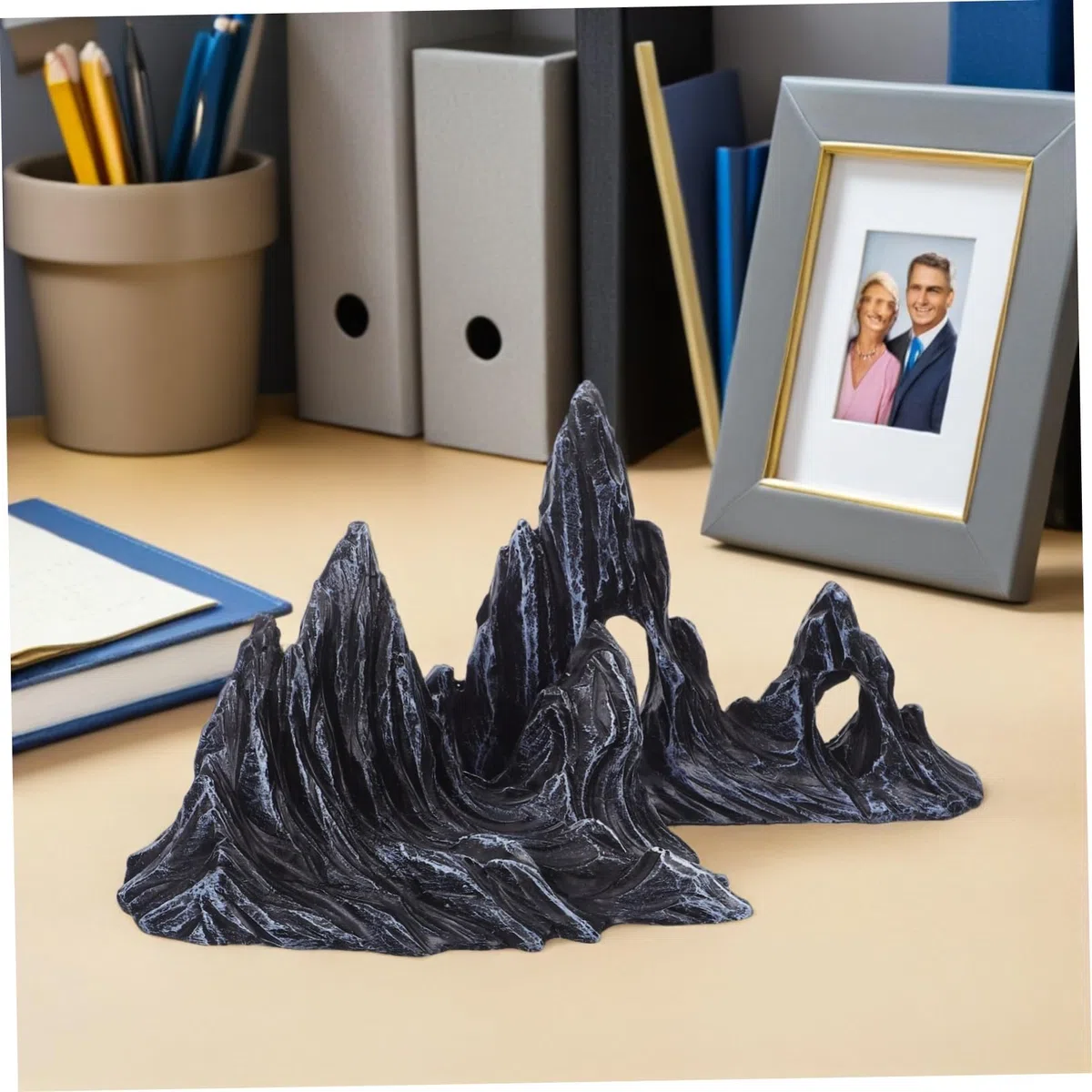 SOLUSTRE 2piezas Adornos Paisajísticos para Peceras Figuras De Montaña De Resina Artificiales Escondite para Peces Decoración De Paisaje De Colina para Acuario para Pecera De Decoracion
