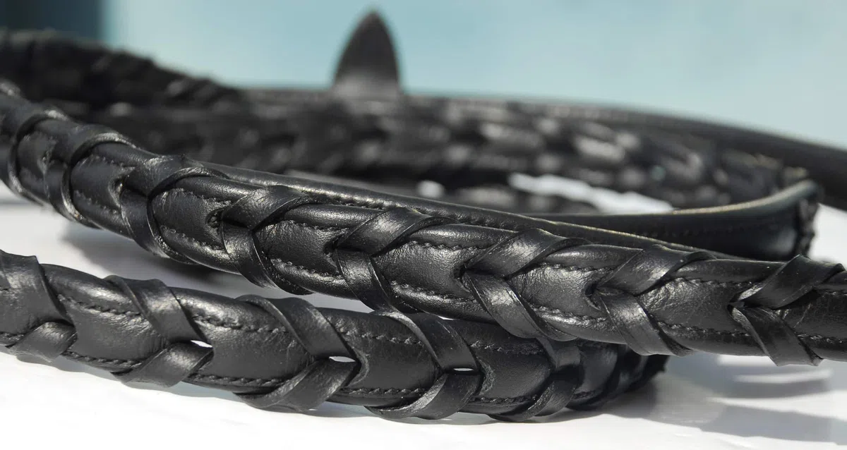 Rhinegold Softee - Riendas de Piel con Cordones
