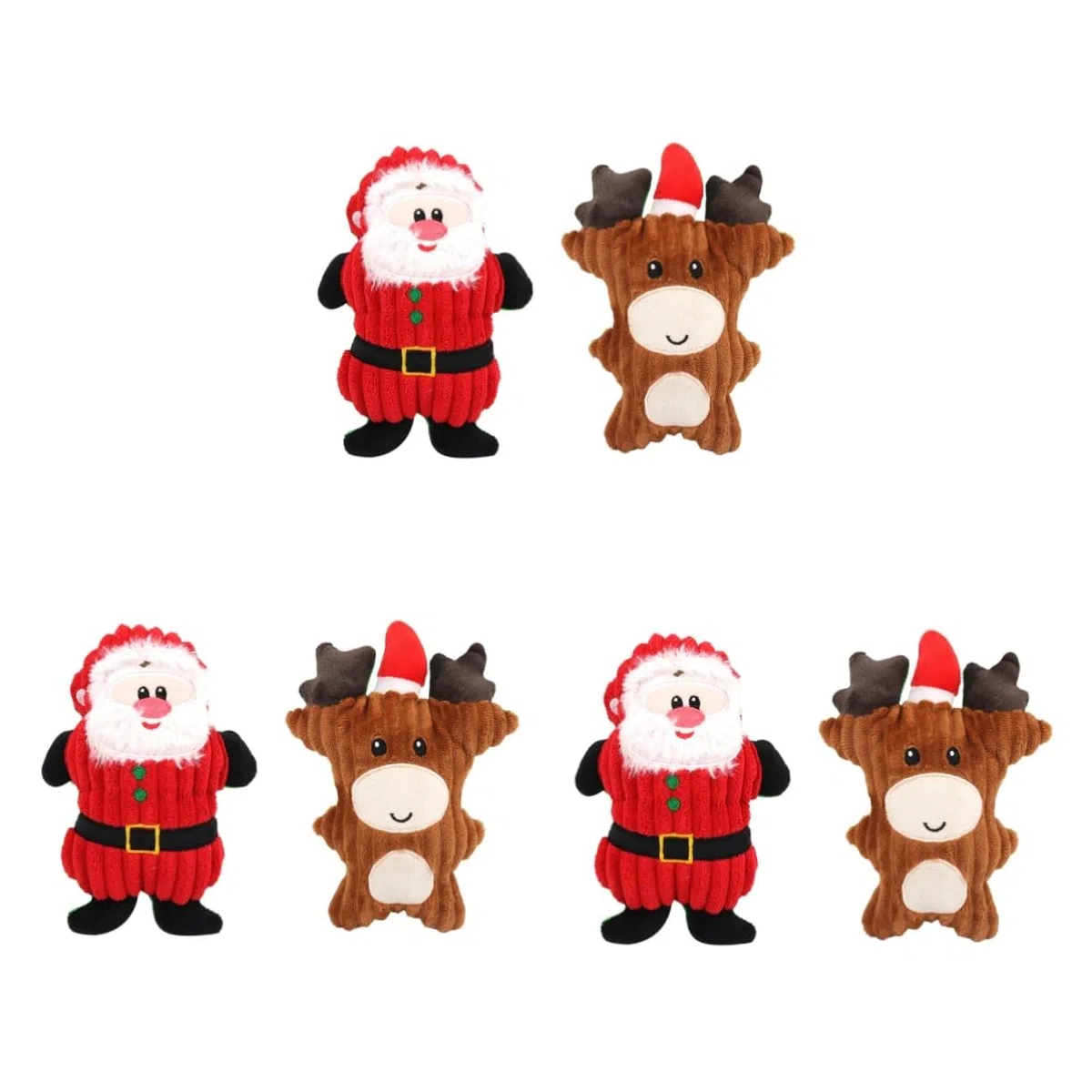 Toddmomy 6piezas Juguetes De Sonido De Ciervo De Peluche para Mascotas Juguetes De Masticar y Jugar Diseño Navideño Varios Estilos para Perros y Gatos