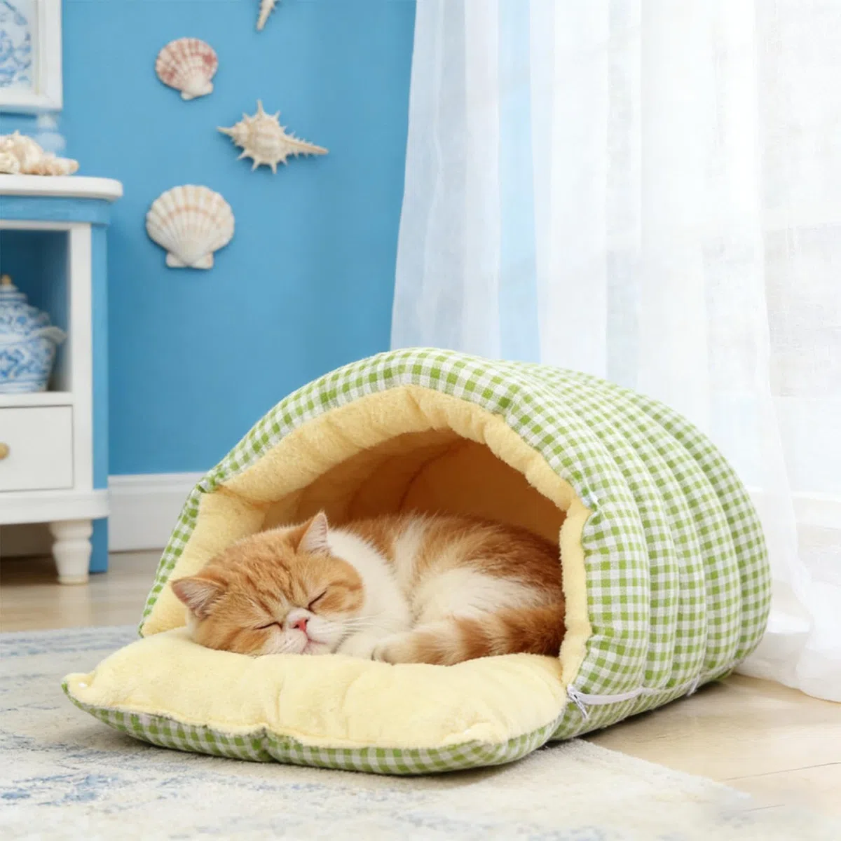 Saco Cama Dormir Para Gatos Manta Térmica Acogedora para Descanso | Saco Cama Cálido para Gatitos para Hogar Viaje Dormitorio Salón Balcón Interior Exterior