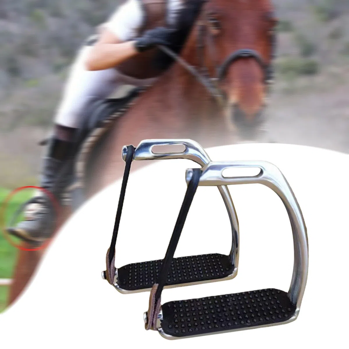 Milageto Estribos para Montar, Silla de Montar de protección, Almohadilla de Goma, Manguera, Silla de Montar en inglés para Exteriores, Suministros