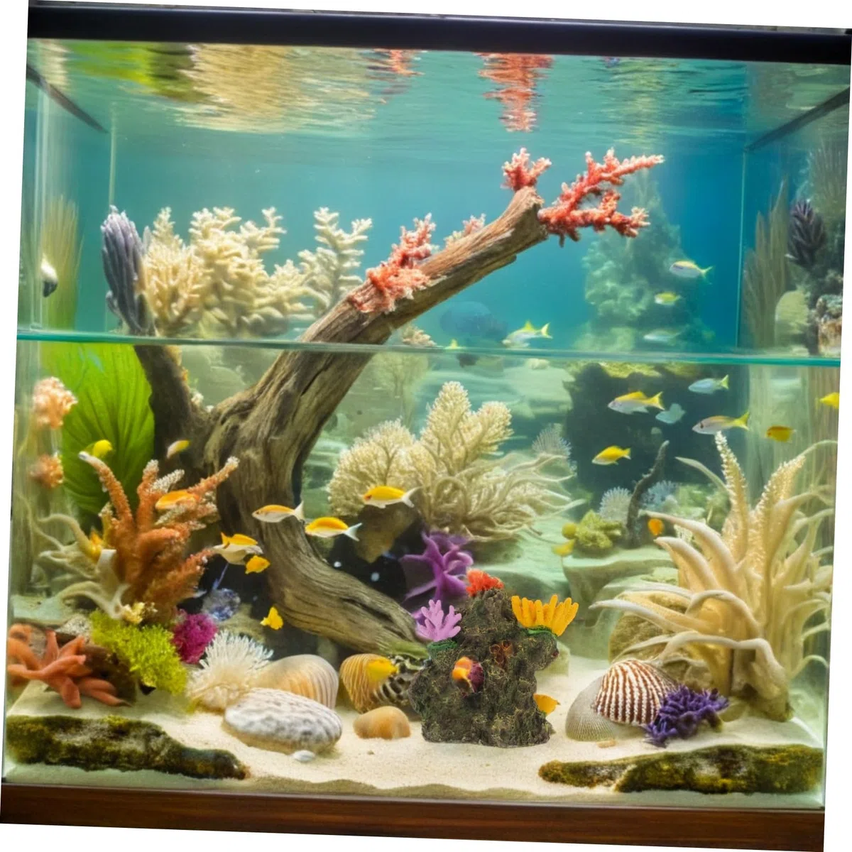 Mipcase Decoración Acuario Coral Artificial Resina Grande Casa Escondite Peces Ornamentación Paisaje Marino