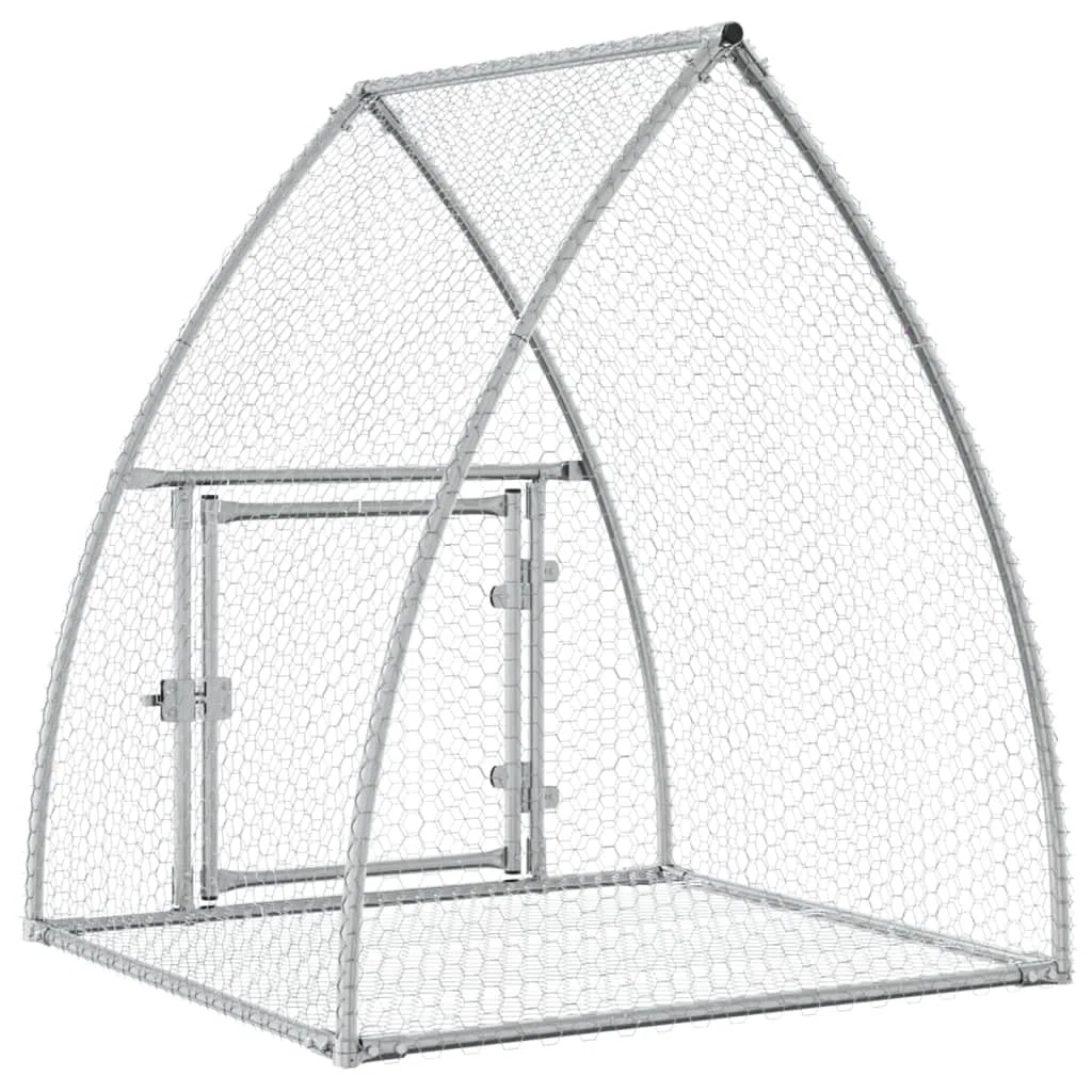 Conejera de acero galvanizado plateado, 105 x 100 x 120 cm, con puerta y cerradura, espacioso recinto para animales pequeños para conejos, cobayas, hámster y roedores
