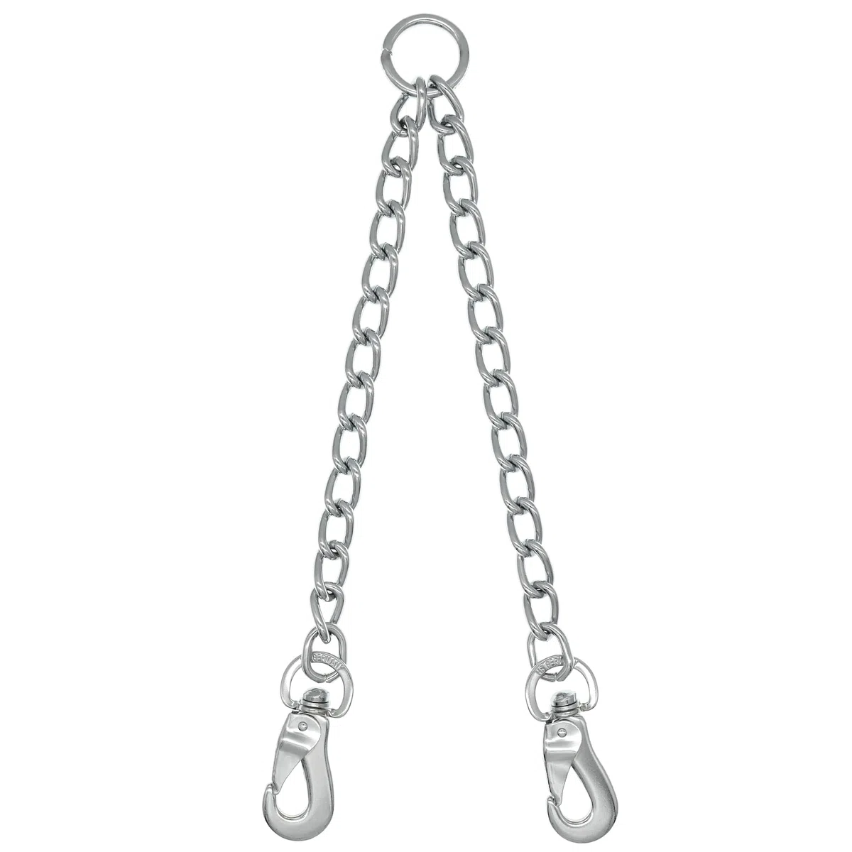 Herm Sprenger Cadena acopladora de dos correas de perro de acero cromado de 4 mm con gancho giratorio para perros medianos y grandes, sin enredos, accesorio de correa doble resistente fabricado en