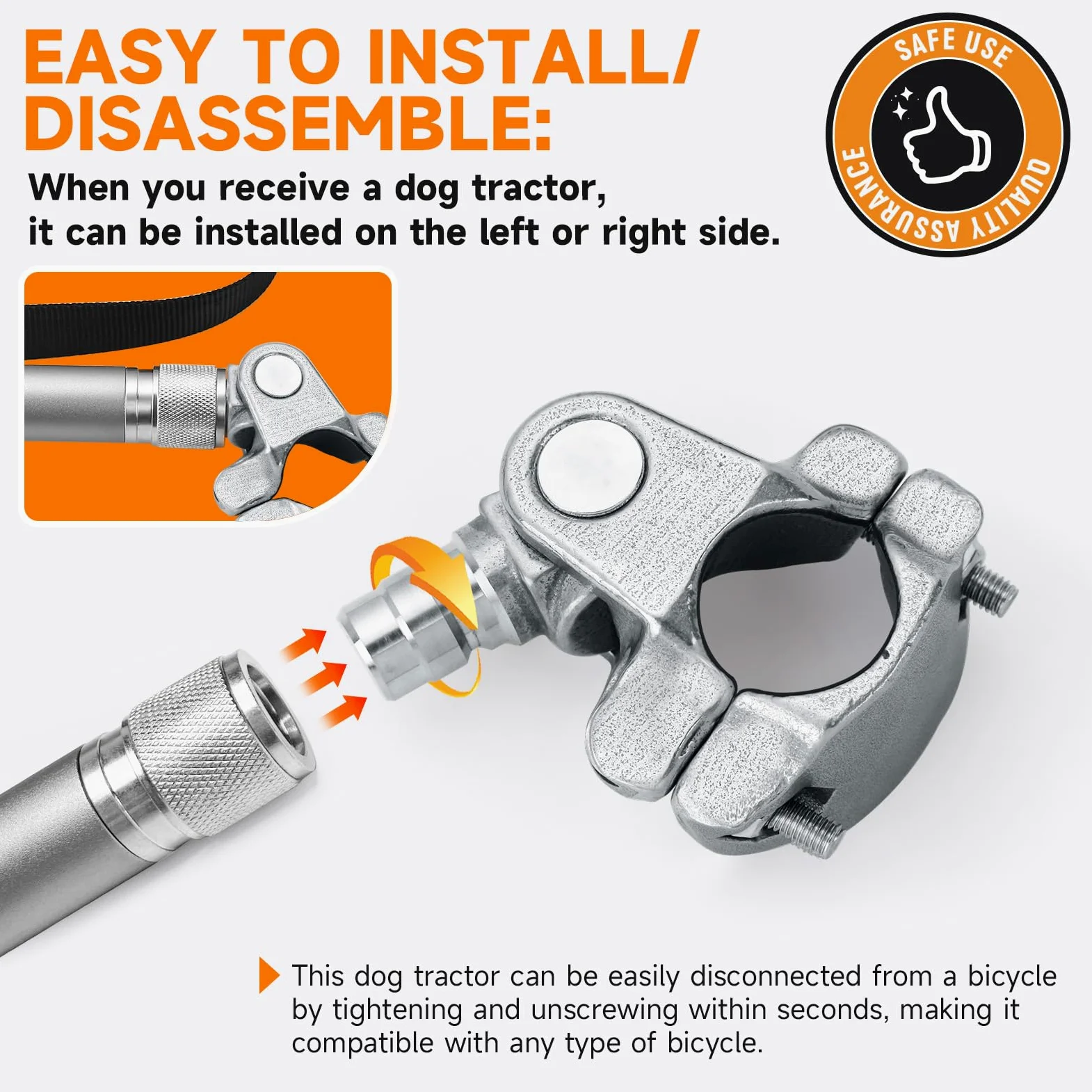 Correa para Perros Bicicleta - Correa Perro Bicicleta Se Puede Girar 180°, Fuerte Absorción de Impactos | Ajustable | Extraíble/Entrenamiento Jogging/Montar en Bicicleta