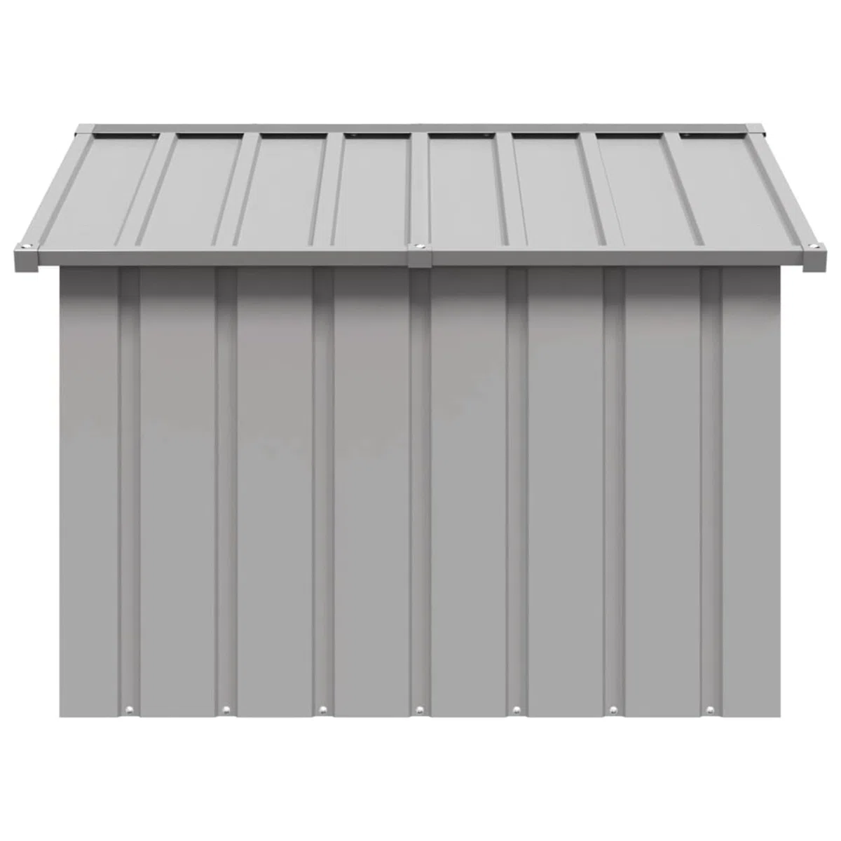 IKAYAA Caseta para Exteriores Grande, Caseta para Perros Acero Galvanizado 116.5 x 103 x 81.5 cm Gris