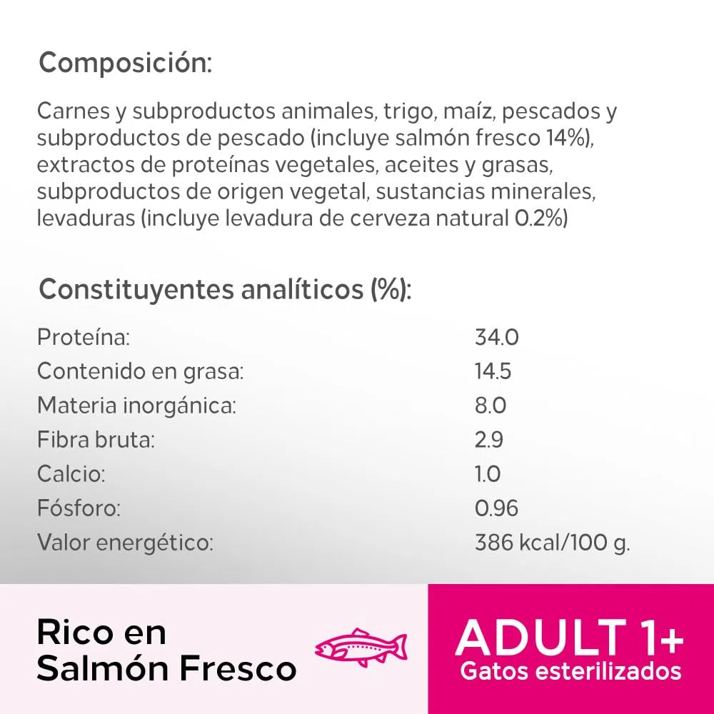 PERFECT FIT Pienso para Gatos Esterilizados Sabor Salmón (5 bolsas x 1,4kg)