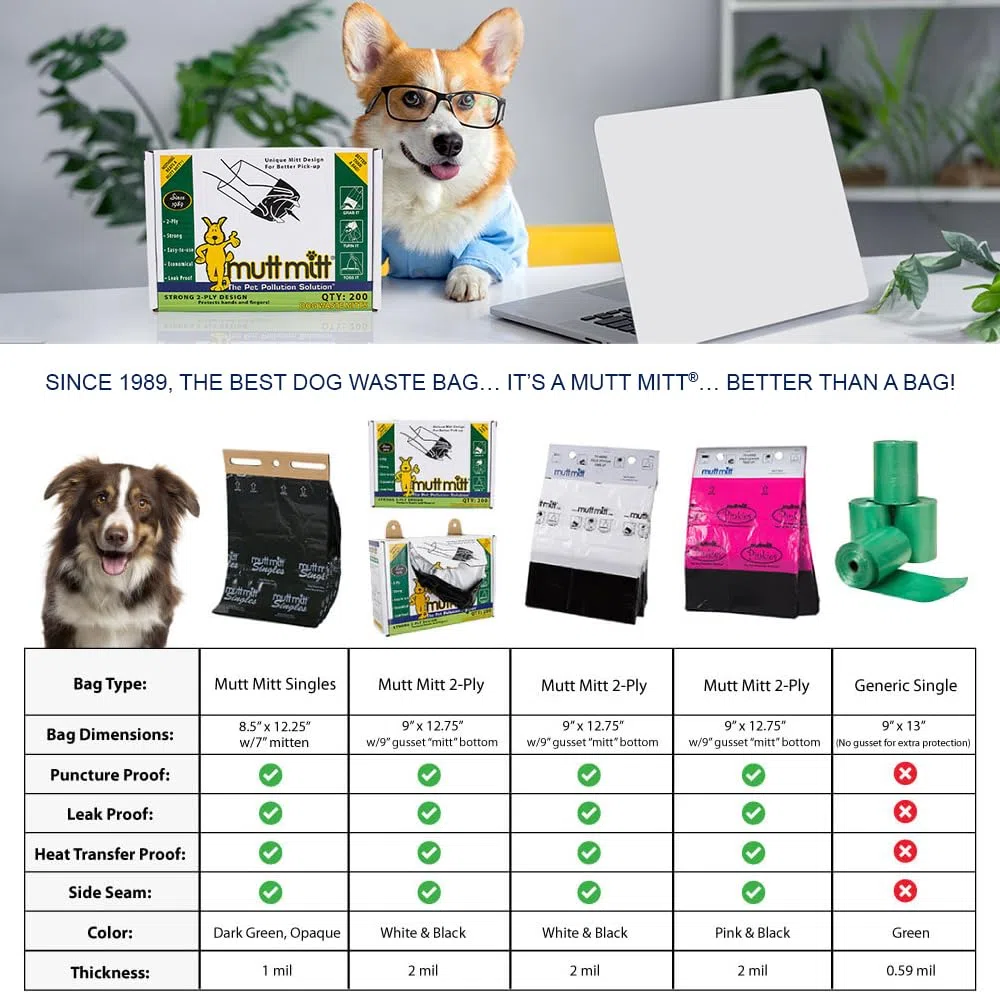 flexi Mutt Mitt Bolsa de Recogida de residuos para Perros, 100 Unidades