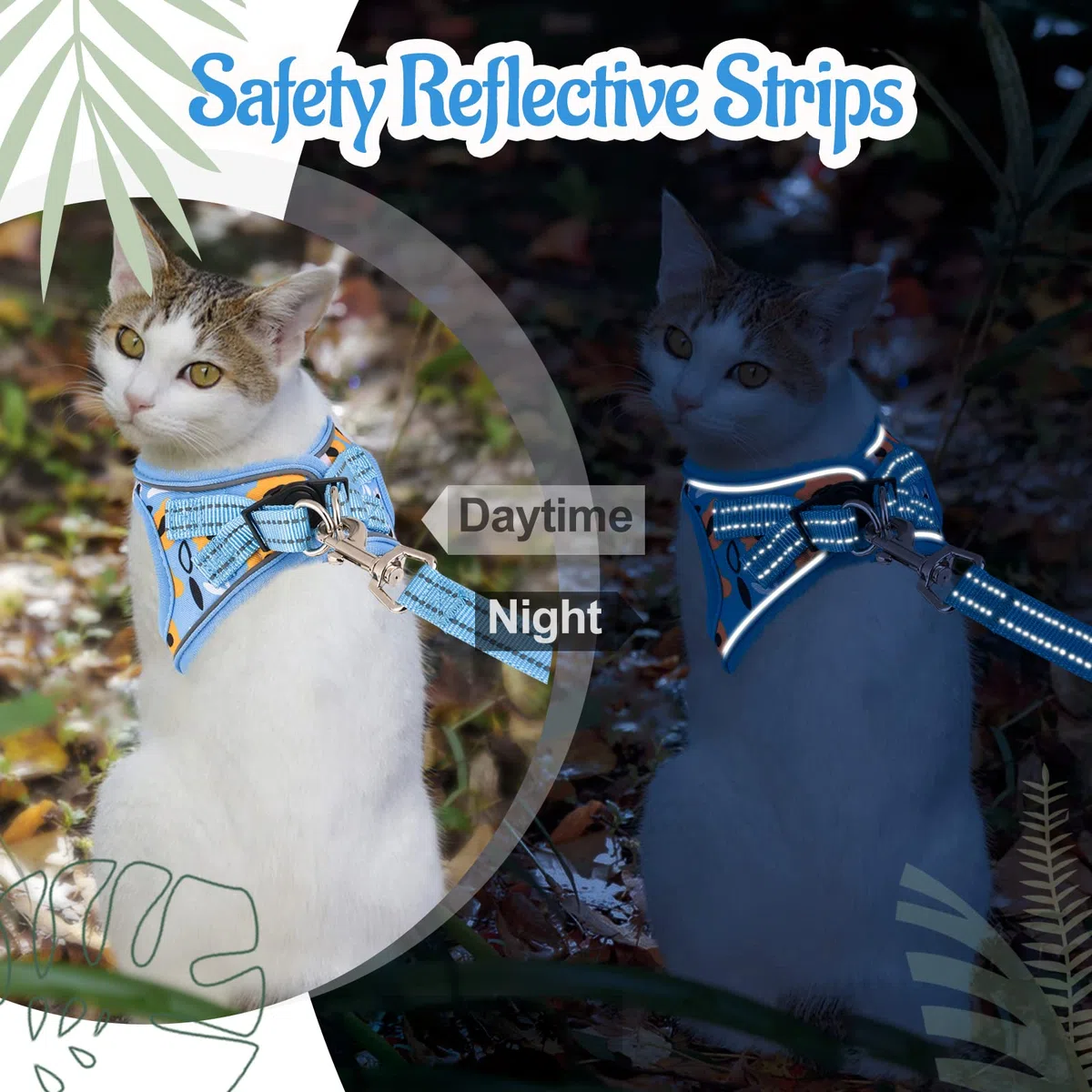 Arnés y Correa para Gatos a Prueba de Escape para Caminar, arnés Suave Ajustable con Correas Reflectantes, arnés de Chaleco para Gatos pequeños y Perros XS