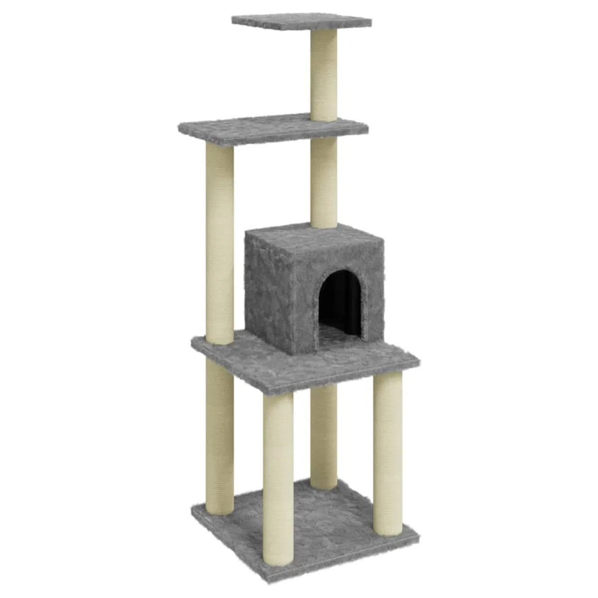 Rascador para Gatos con Postes de sisal, XIAOGUANG Arbol para Gatos, Gatos Accesorios, Arranhador para Gatos, Arbol Rascador Gatos, Gris Claro 105 cm