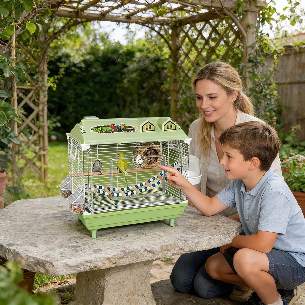 Jaula de viaje para pájaros: recinto de transporte para pájaros, alojamiento de aves de compañía, refugio para el vuelo de mascotas, espacio para mantener loros | Jaula de viaje, movimiento sin estrés