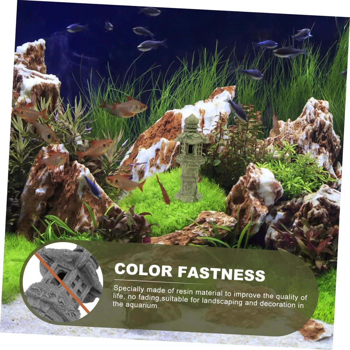 YARNOW 2 Piezas Esquivar Cueva Tanque Cueva De Escondite del Acuario Pecera Alimentador Kiosko Equipo Adornos De Acuario Grandes Red De Malla De Camarones De Pescado Neto Agua Resina