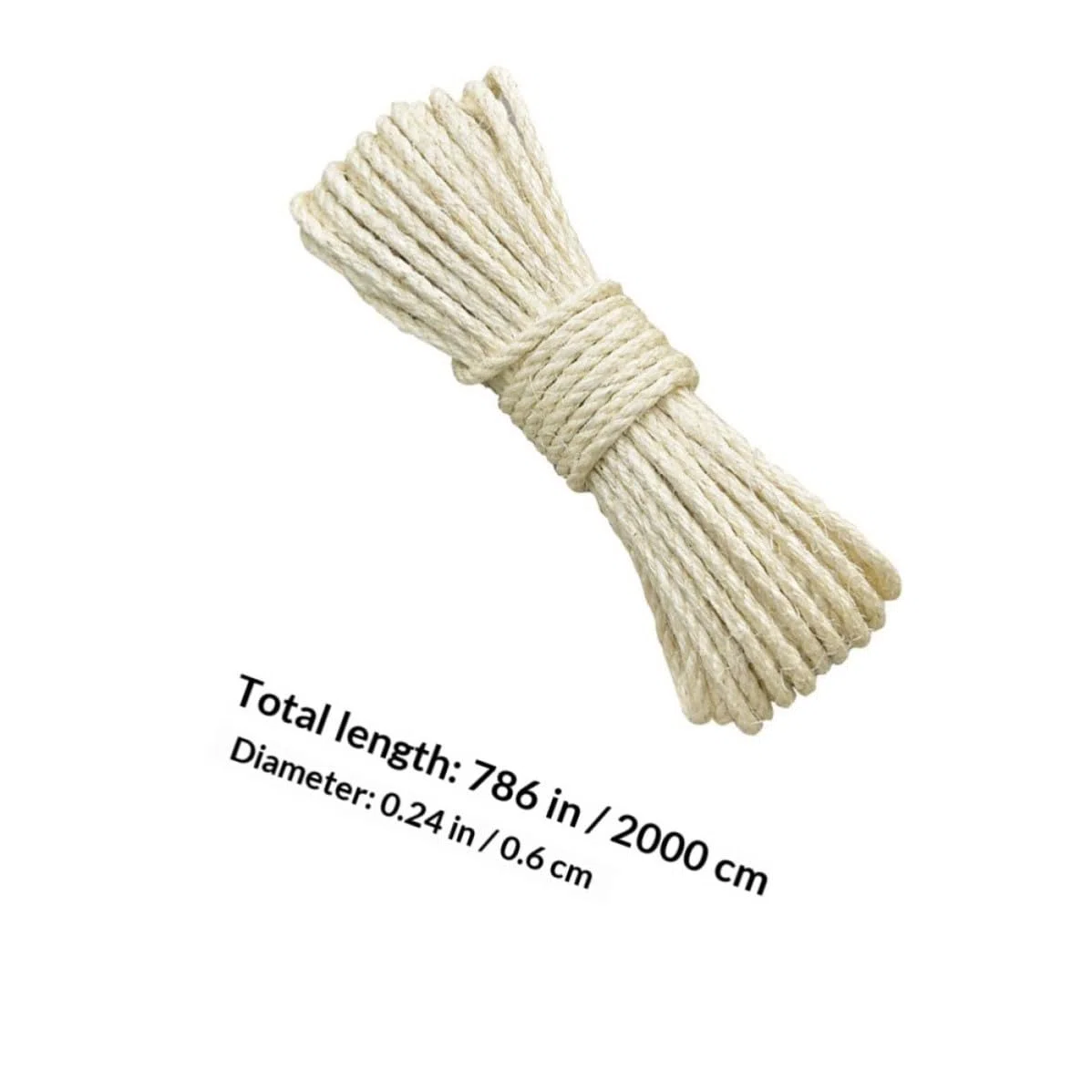 2 Piezas Cuerda de Sisal para Rascador de Gatos, 20m