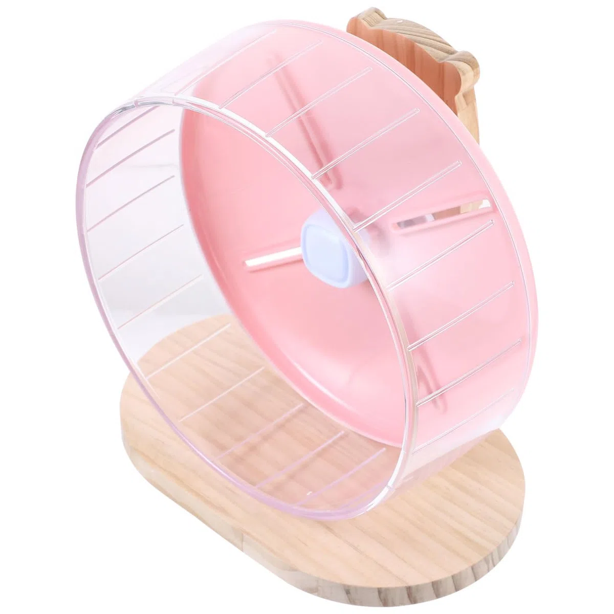 Rueda Silenciosa para Jaula de Hámster y Erizo con Soporte de Madera Juguete de Ejercicio para Pequeños Roedores como Chinchillas y Ratones
