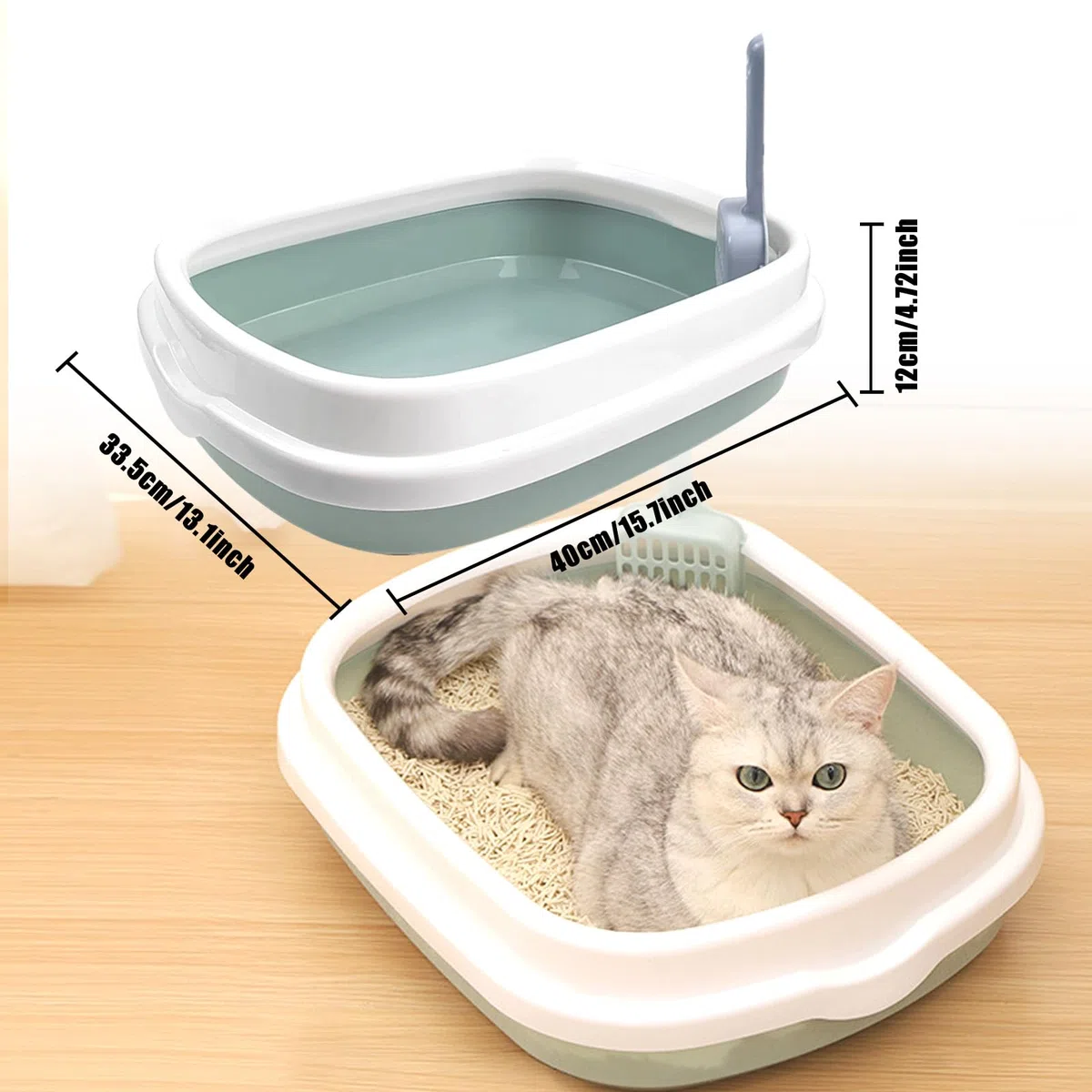 Kit de iniciación para gatitos, juego de 15 piezas esenciales para gatos, incluye caja de arena para gatos, juguetes para gatos, collares para gatos, almohadilla para rascar gatos, lima de