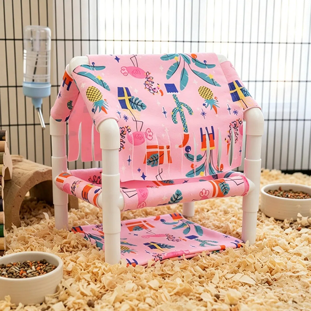 Casa para Hámster Accesorio Enriquecedor Desmontable De 2 Niveles | Casa Cama para Hurones y Cosas para Roedores Para Conejo, Jerbo, Ratón, Hurón, Hogar Y Granja
