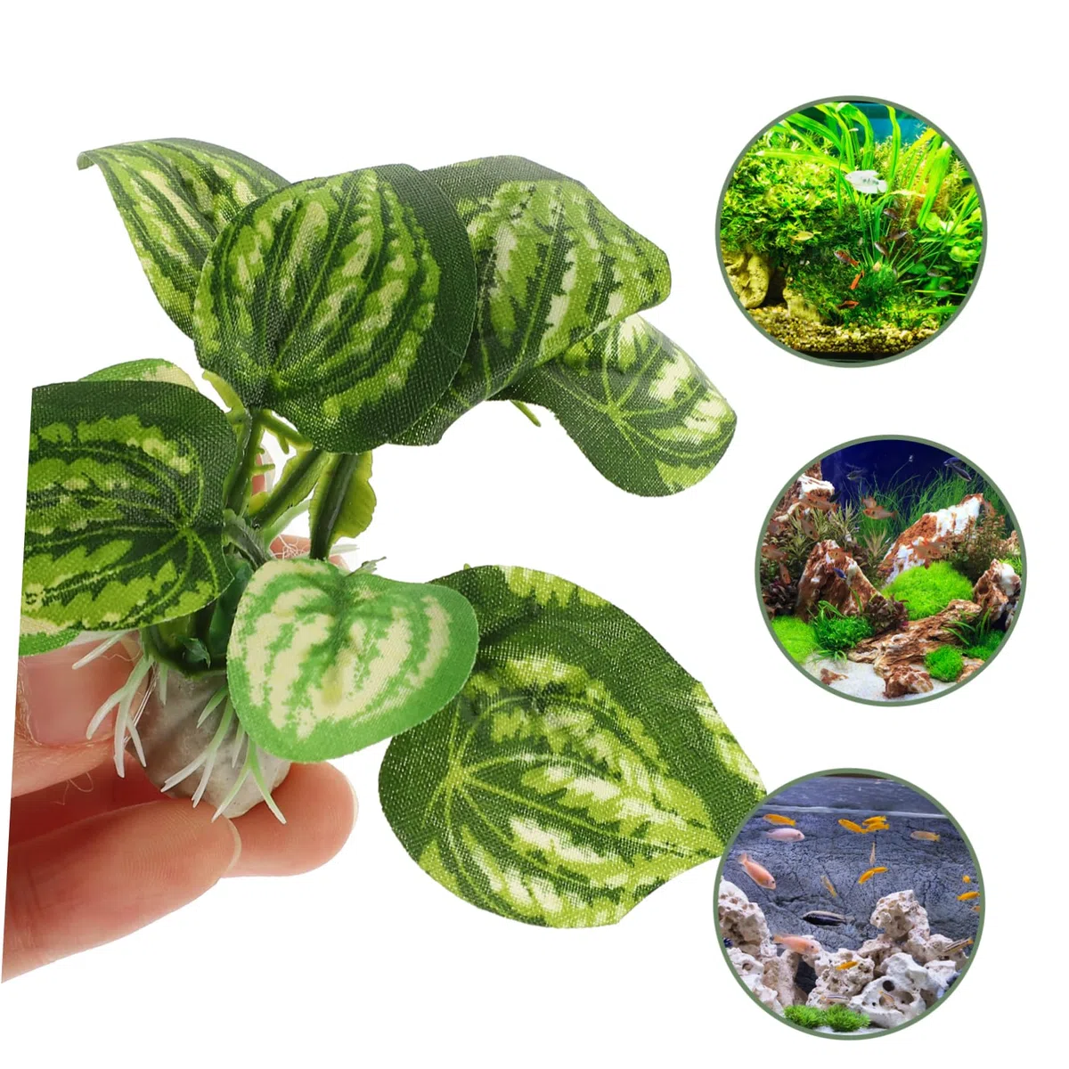 PRETYZOOM 2juegos Decoración De Acuario Cueva y Plantas Falsas Set De Ornamentos para Peceras y Terrarios Accesorios Acuáticos para Escondites De Peces y Camarones