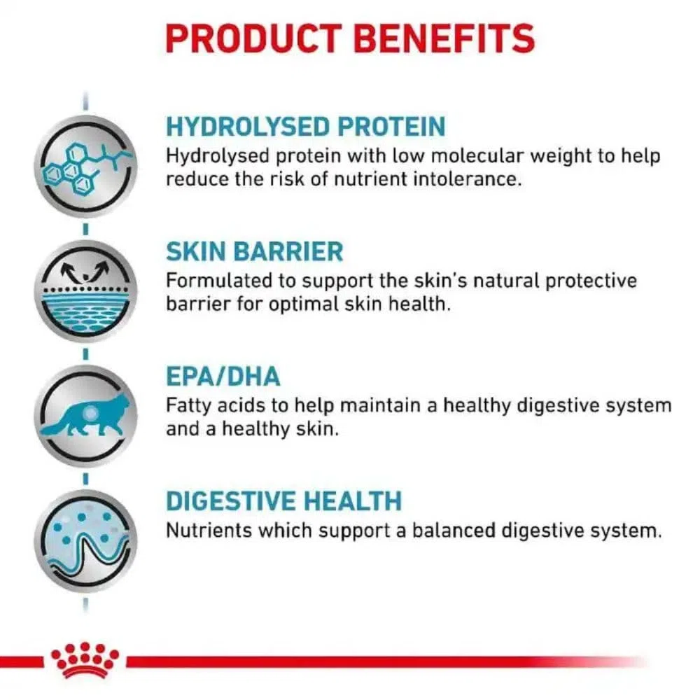 Royal Canin Veterinary Diet Hypoallergenic Alimento Ceco para Gatos con Intolerancias Alimenticias, 4.5 kg