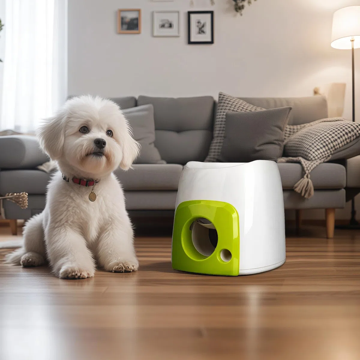 Juguete interactivo de entrenamiento para perros, máquina automática de recompensa de bolas para perros, dispensador inteligente de alimentos para mascotas con pelota de tenis, comedero