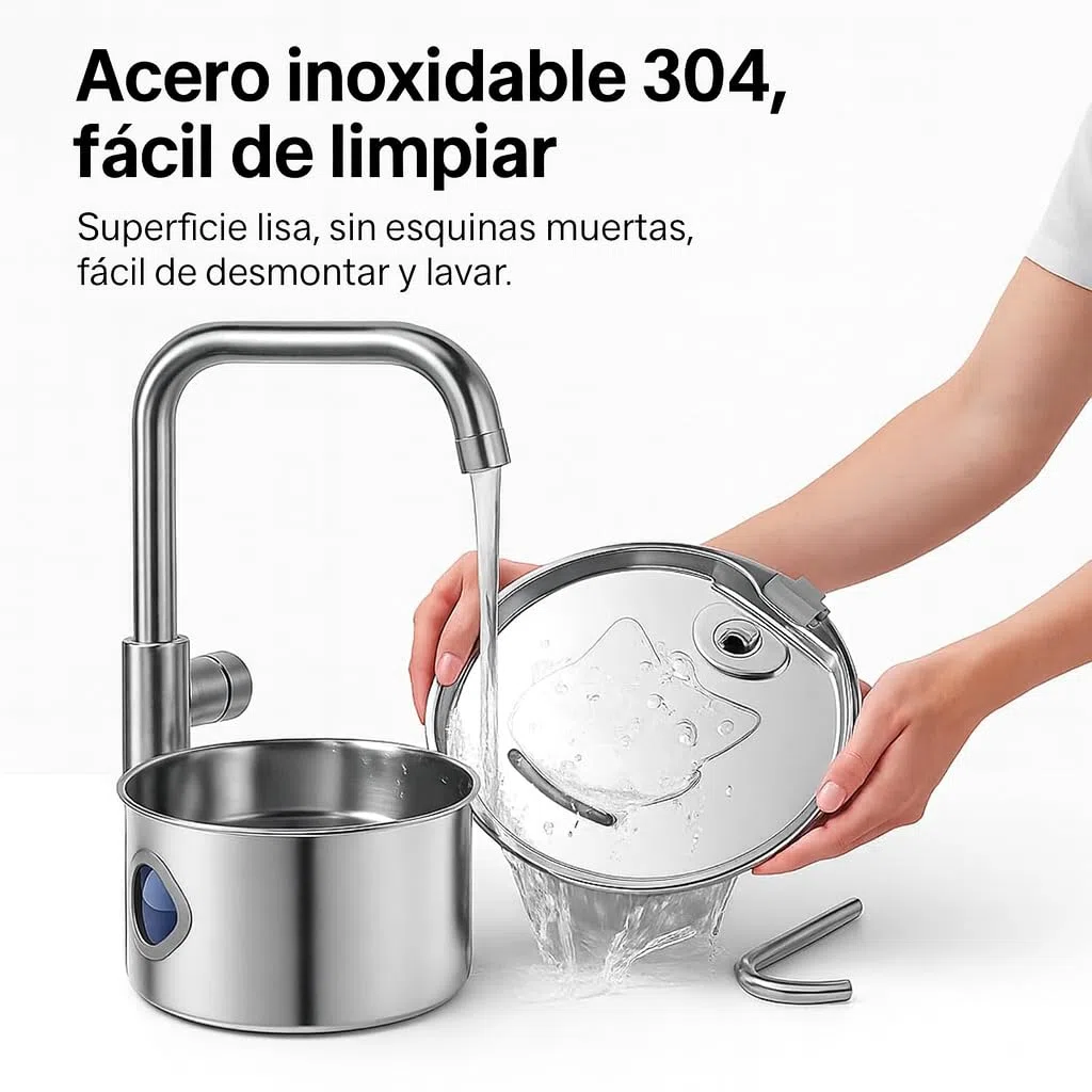Fuente de Agua para Gatos Acero Inoxidable, Fuentes Diseño de Grifo con 2 Filtros, 3.2 L Fuentes de Agua Automática y Silenciosa de Gran Capacidad Fácil de L (USB+10 Filtros)